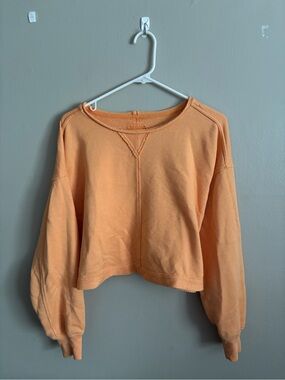 aerie Peach Cropped Crew Sweatshirt